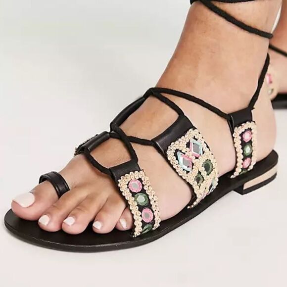 Free People Shoes - NWT Free People Mantra mirror sandals 9